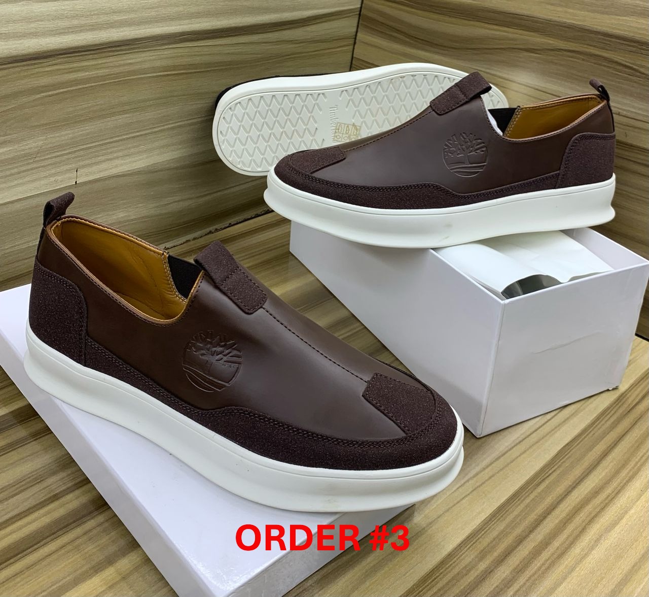 Timberland Brown With White Sole