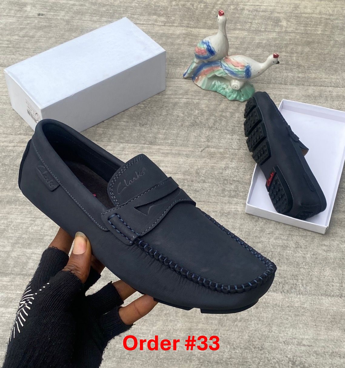 Blue clarks.